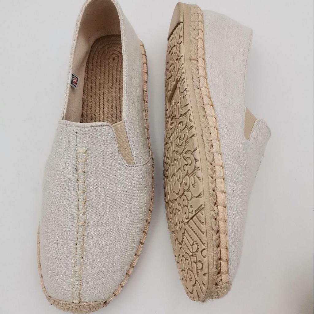 Men's 2024 Summer Linen Espadrilles: Comfortable, Breathable Slip-ons with Thick Sole and Trendy Straw Braided Design