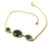 [N5402] - Gold Plated Bracelet 'Sissi' Golden Green