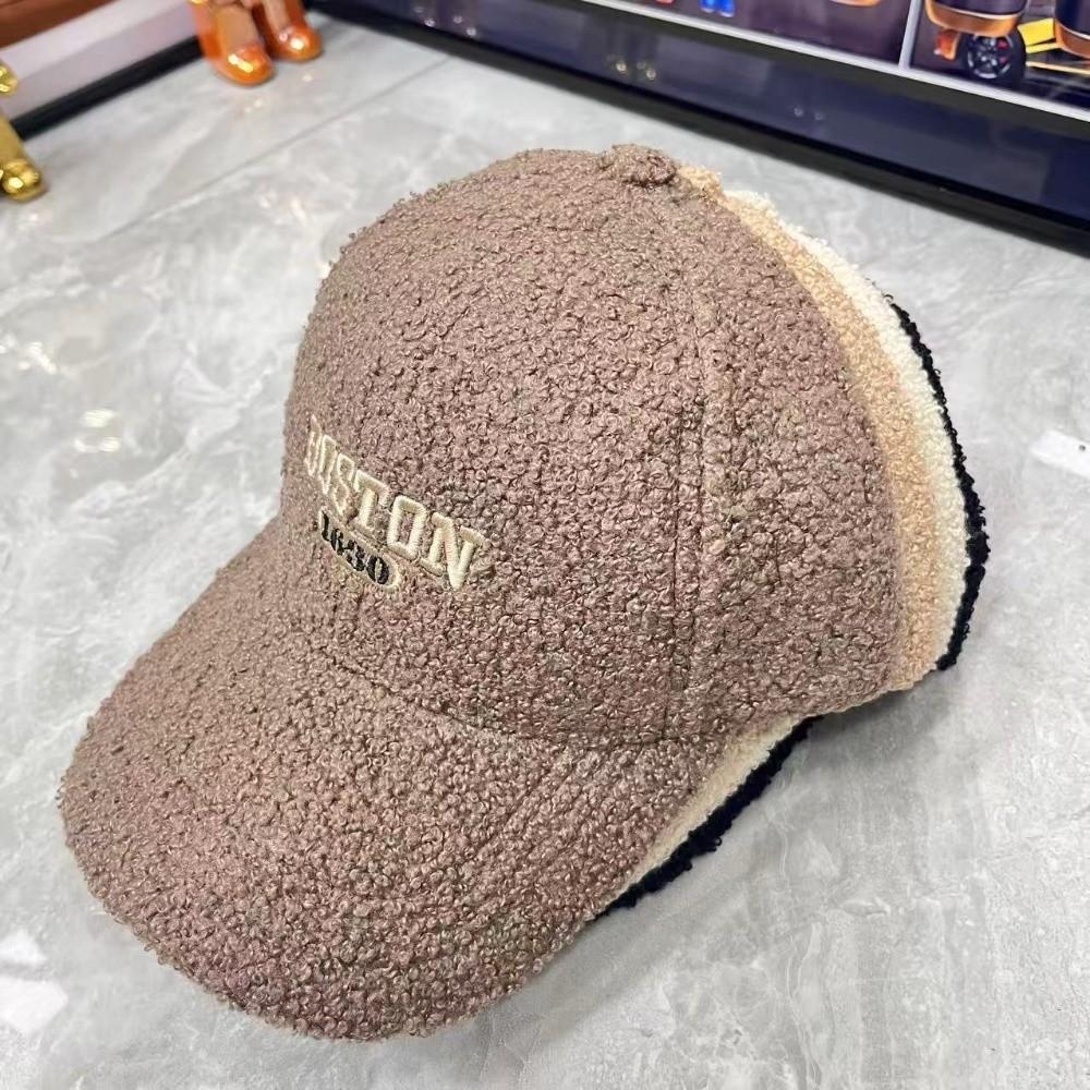 Letter Embroidery Plush Hats Keep Warm Plush Cap Fashion Baseball Cap For Men