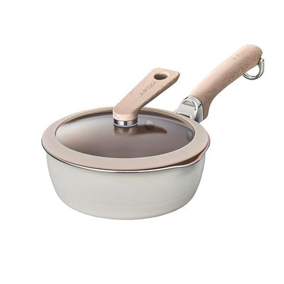 Evercook DECO 18 см со стеклянной крышкой Совместима со всеми источниками тепла летняя сковорода Бежевая Doshisha Multi-pan (Совместимость с IH) [2 гарантии] Антипригарное покрытие