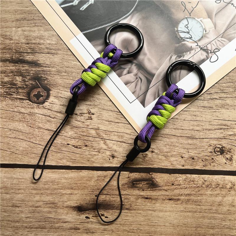Key Ring Lanyard Matching Color Mobile Strap Metal Keyring Cord for Keys Short Lanyard Anti-lost Cellular String Couple Pendant