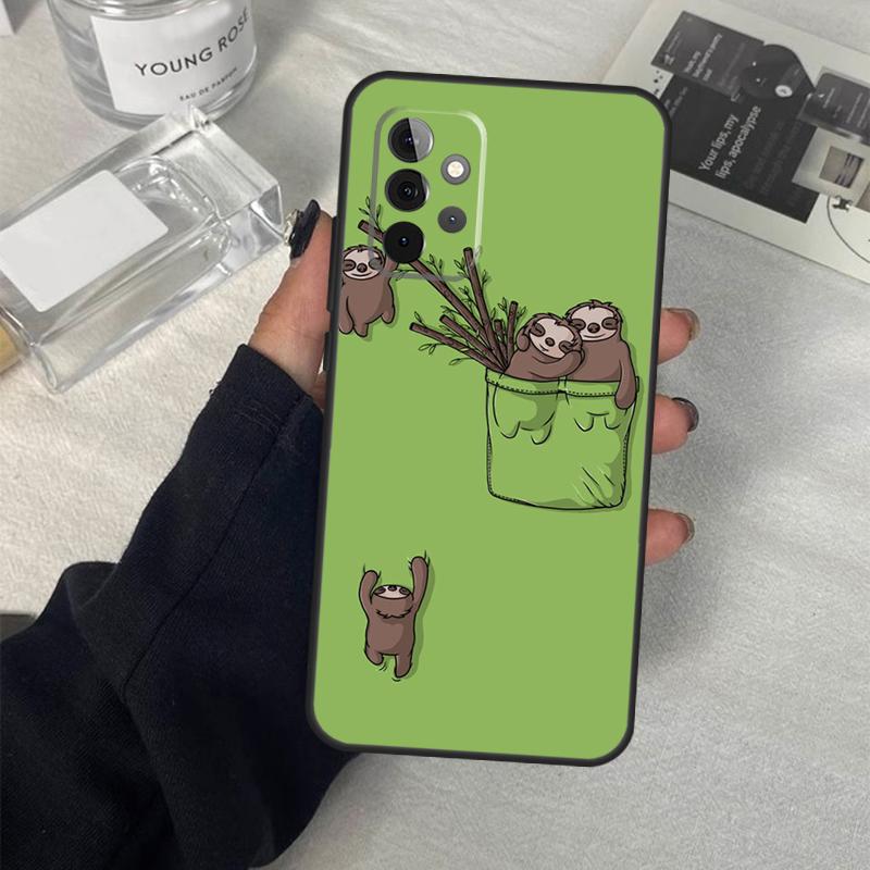 Забавный Милый Чехол со Ленивцами Для Samsung Galaxy A13 A23 A33 A53 A17 A06 A16 A56 A36 A54 A34 A14 A52 A32 A15 A35 A55