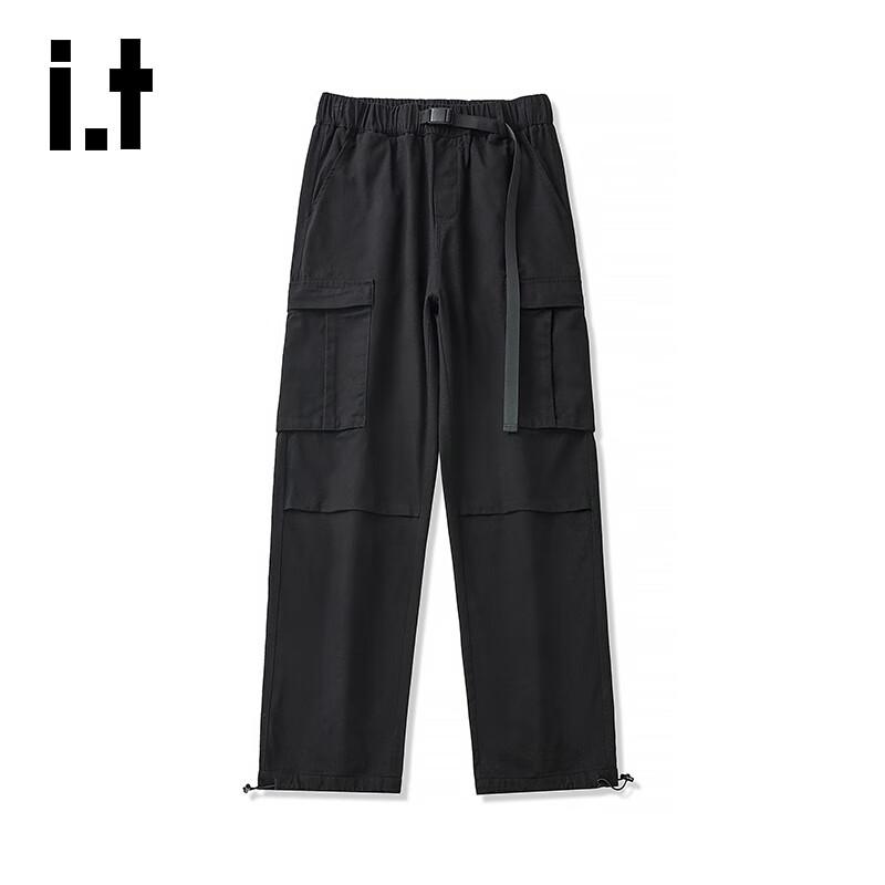 CHOCOOLATEIT Men's Cotton Pleated Straight Cargo Pants