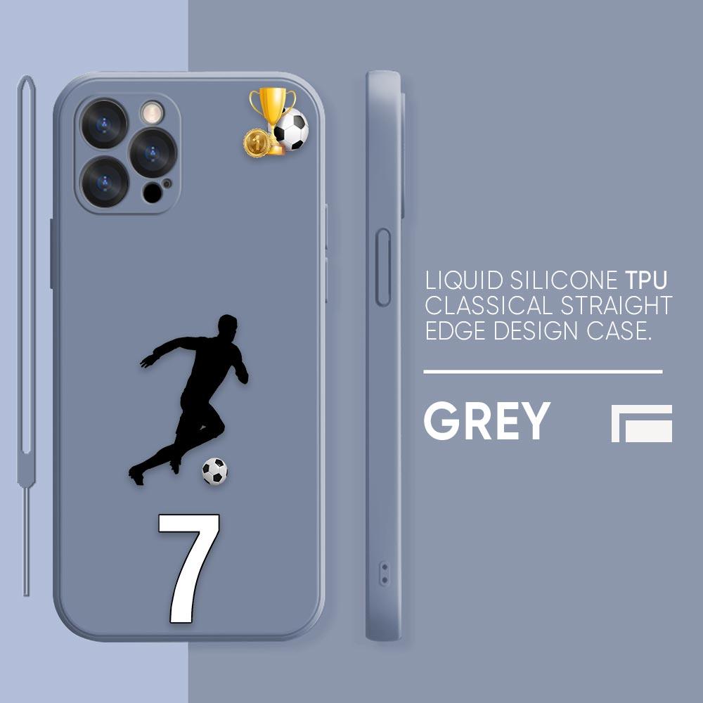 Funny Coque Football Phone Case iPhone 11 12 13 14 Pro Max 7 8 Plus XR XS SE Straight Edge Liquid Silica Gel Shell Cover Fundas