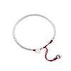 Браслет из стерлингового серебра S925 и красной веревки с круглыми бусинами - Подарок на удачу и мир