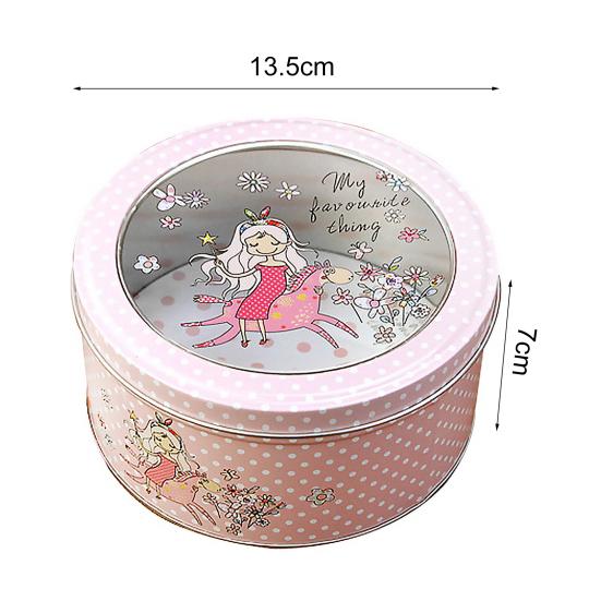 Tinplate Box Food Grade Convenient To Storage Tiny Decorative Round Case Home Decor