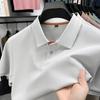 High-End Atmospheric Solid Color Short-Sleeved T-Shirt Men'S Lapel Polo Shirt Loose Casual Top