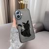 Чехол для iPhone с ангелом и черным котом для 13, 14, 15 Pro Max, 16, 17 Pro - Милый дизайн с полной оберткой