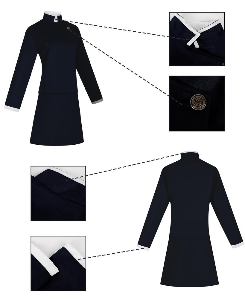 Маки Косплей с очками для косплея 4-го класса Дзюдзюцу Кайсен, полный взрослый культурный парик для косплея Маки [Камидзу Рёхин] Парик Зен'ин, костюм, в комплекте, набор,