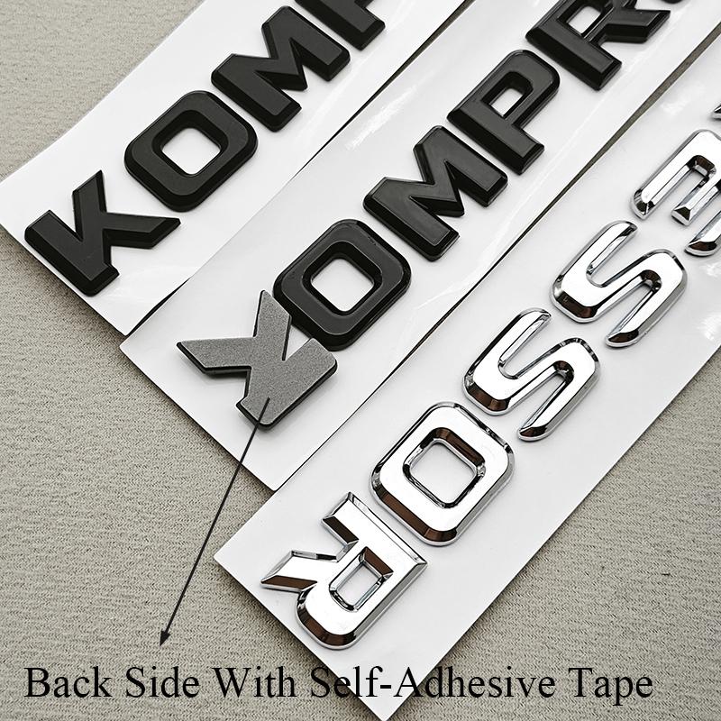 3D ABS Car Letters Logo Kompressor Fender Side Badge Trunk Emblem For Mercedes Benz A B C E G S Series Sticker Accessories QP1