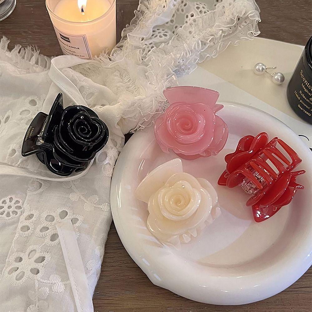 Rose Hair Clip Anti-sloughing Grab Clip Gentle Shark Clip Women