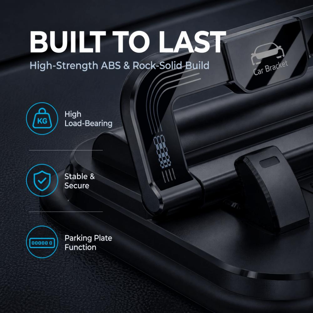 PC+ABS Silicone Vehicle Mobile Phone Holder 360 Degree Rotatable Dashboard Mount Vehicle Interior