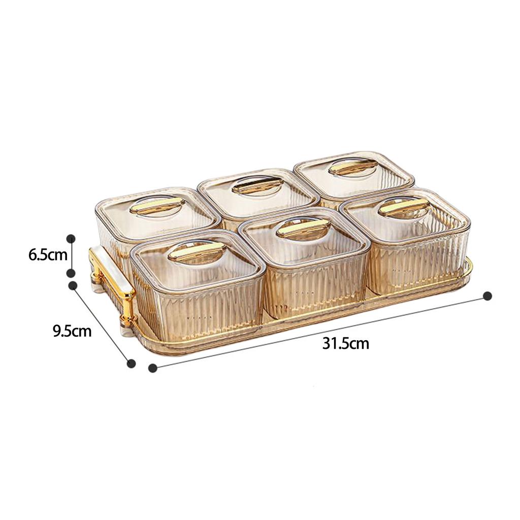 6 Bowls/Set Ried Fruit Salad Nuts Plate Snack Dishes Acrylic Dessert Jar Storage Dish Candies Container for Home Kitchen