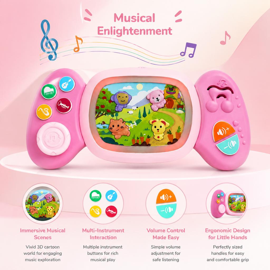 Baby Musical Game Controller Toy, Multi-Instrument Sounds, Infant Early Educational Gift