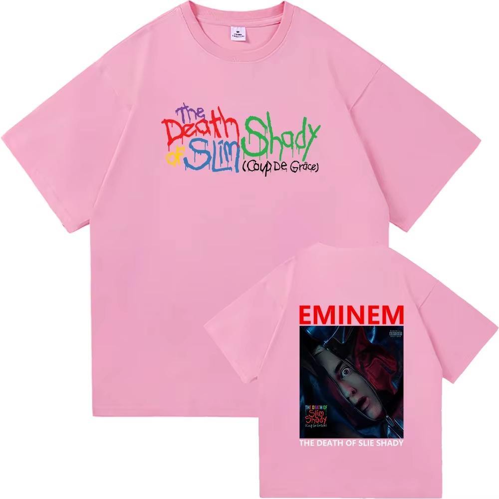 Футболка Eminem The Death of Slim Shady Модная Женская Эстетичная Графическая Футболка Унисекс Высококачественные Ретро Футболки