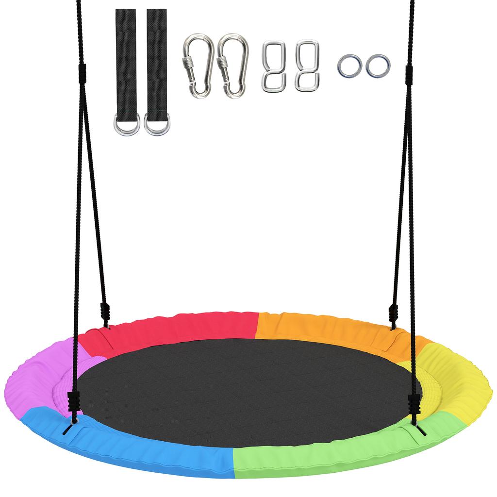 Height Adjustable Nest Swing Hanging Swing Up To 300kg With Adjustable Ropes 100 X 100 X 180 Cm Multicolor
