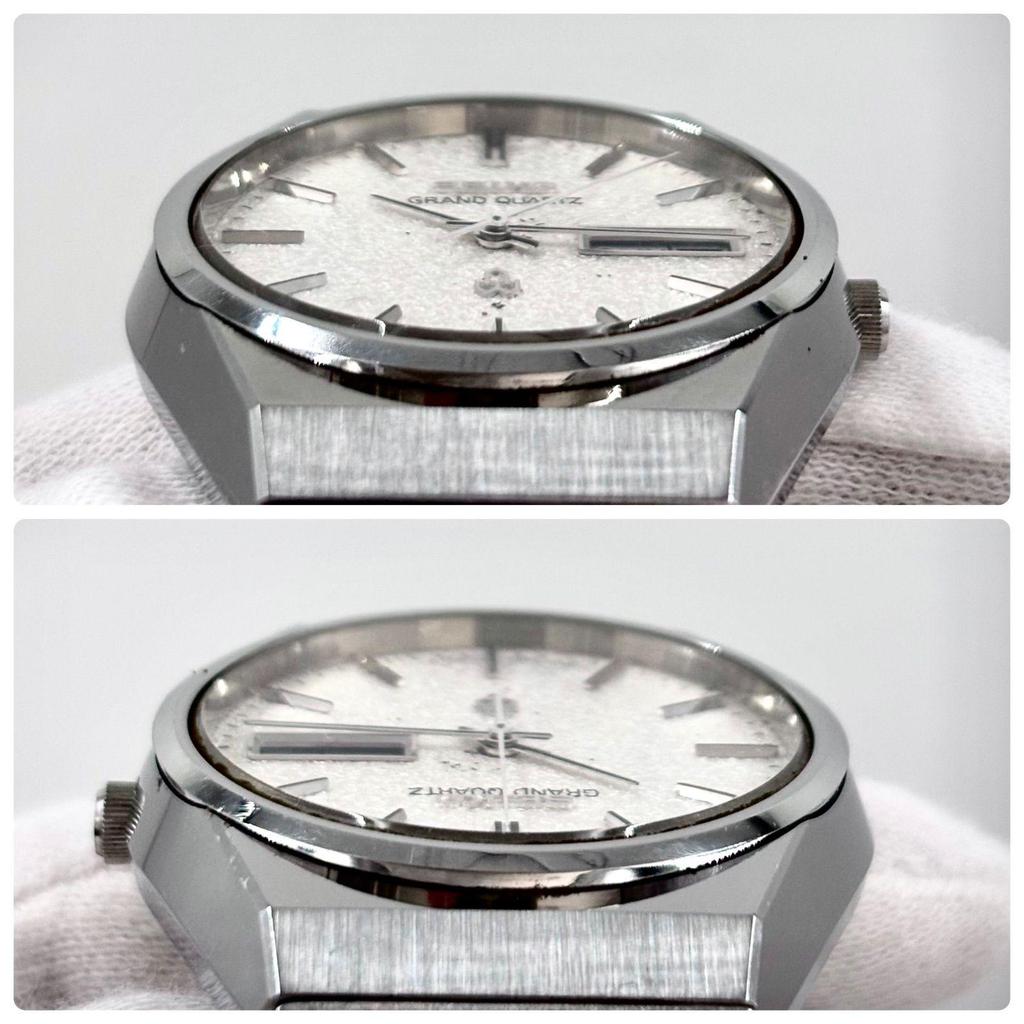 Б/у [Операция/Оригинальный браслет] SEIKO/SEIKO GRAND QUARTZ/Grand Quartz День-Дата Белый циферблат/Алмазная пыль Сделано Suwa Seikosha Изготовлено в Июне