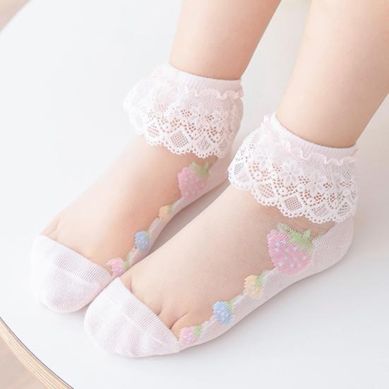5 Pairs Baby Socks Super Soft Wear Resistant Cotton Infant Lace Socks Turn Cuff Ruffle Princess Socks