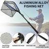Folding Landing Net with Blue Foam Foldable Extendable Lightweight Handle Fishing Hand Net for Freshwater Saltwater Trout Bass