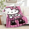 1pc Kitty, Punk, PinkDigital Print Fleece Blanket - Contemporary Style, Suitable for All Seasons, Perfect for Home, Travel, or Camping - Mac
