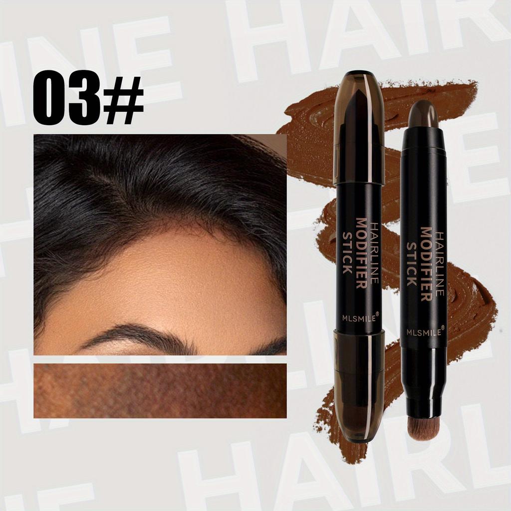 3-цветная кисть для подводки волос, многоцелевой карандаш для контурирования теней, стойкая цветная коррекция, подходит для всех типов кожи