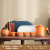 Portable travel tea set, one pot and four cups, small set, simple outdoor kung fu teapot, camping express cup