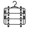 Sawafuji NB-04 4-ярусная вешалка для юбок, черная, ширина 400 мм, сделано в Японии, не оставляет следов, экономит место, с зажимами и противоскользящими зажимами, подходит для брюк
