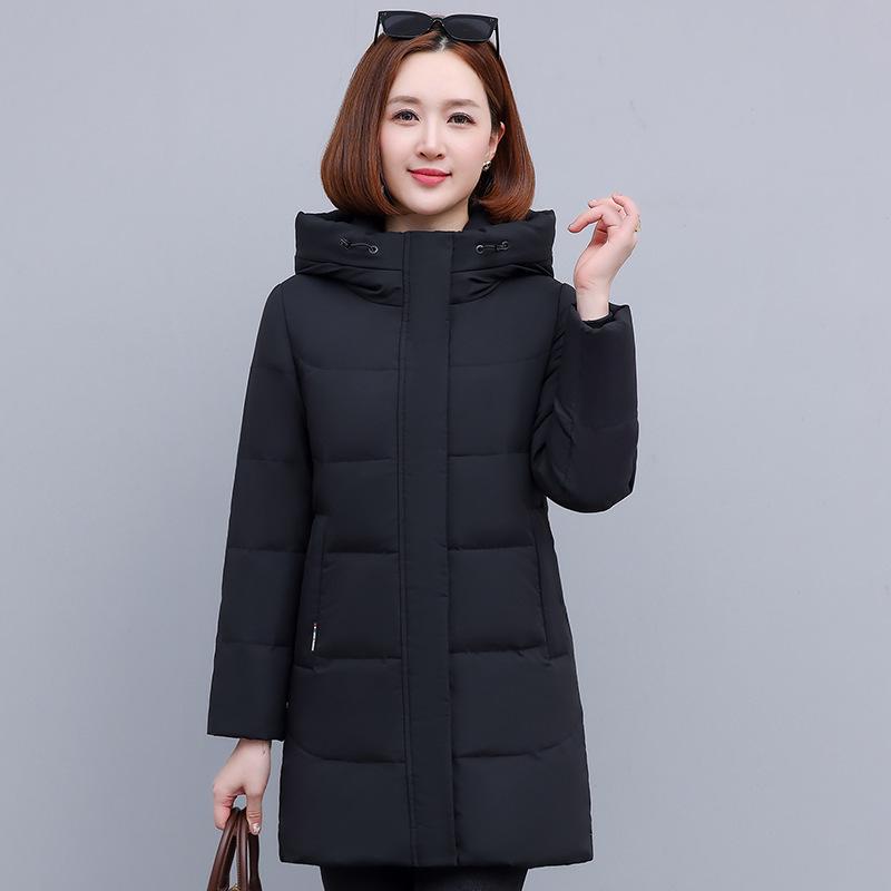 Women's Mid-Length 2025 Winter White Duck Down Jacket - High-end Korean Style, Slimming, Thickened Coat