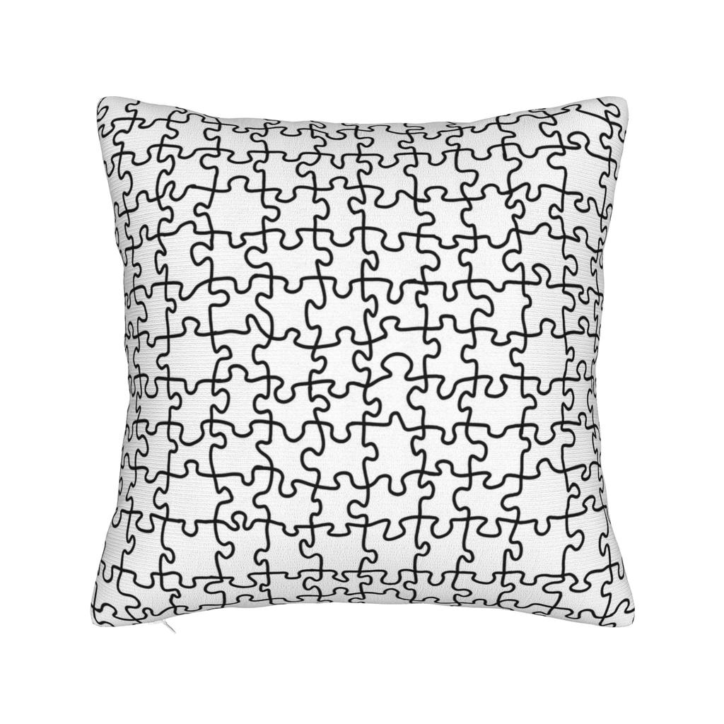 Vibrant Neon Dense Autism Puzzle Pillow Cover Comfy Cushion Cover Fashion Pillow Case For Sofa Car Home Decor