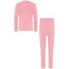 Unisex Kids Solid Color Thermal Underwear Set Round Neck Long Sleeve Top Elastic Waistband Leggings Sleepwear Loungewear