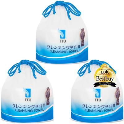 Салфетки ITO Cleansing Free одноразовые влажные и сухие для лица, ватные диски для снятия макияжа, для занятий спортом, для чувствительной кожи, предотвращают появление кожных высыпаний, оригинальные салфетки ITO с тиснением в виде акульей кожи [Набор 3] полотенца,