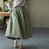 Spring Elegant Clothes Womens Luxury Loose Leisure A-Line Skirts Ladies Classic Vintage Elastic Streetwear Plus Size