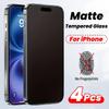 4Packs Matte Tempered Glass Screen Protectors for iPhone 16 Pro Max 15 14 Plus 13 12 11 Pro Max Anti-Glare Touch Sensitive Glass
