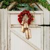 4 Large Rustic Iron Cowbells 4",6",8",10", Handmade Distressed Gold Finish for Farmhouse Christmas Door Decor and Boho Wind Chimes
