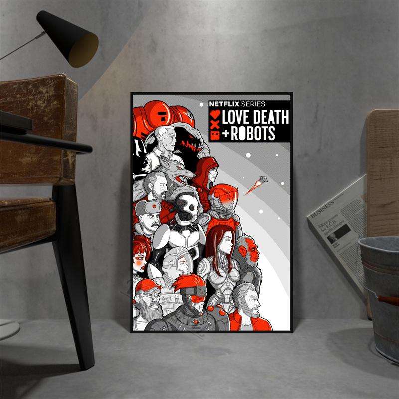 Классические европейские и американские фильмы «Любовь, смерть и роботы», картины для комнаты, гостиная, холст, живопись, домашний декор, принт, постер