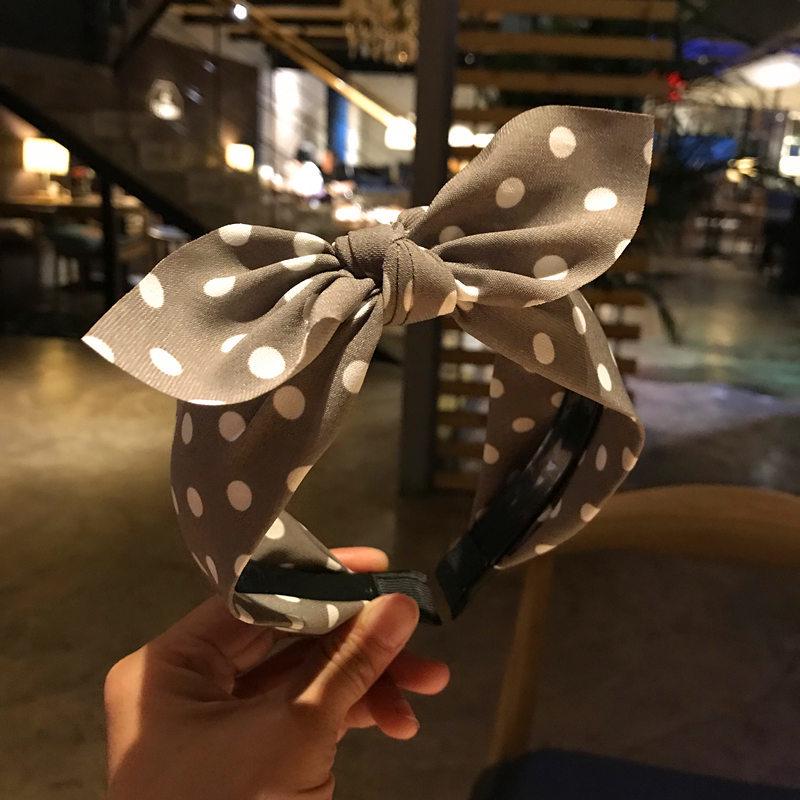 Новые винтажные банты с принтом в горошек, обруч для волос, женская повязка на голову, милые кроличьи ушки, женская, для девочек, лента для волос, резинки для волос, аксессуары для волос