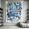 Olympique de Marseille Wall Hanging Printed Fabric Blanket Decorative Tapestries for Bedroom Living Room Home Decor