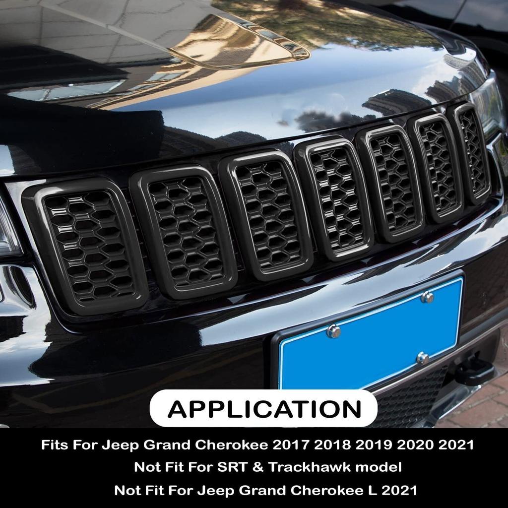 For Jeep Grand Cherokee 2017 2018 2019 2020 2025 Front Bumper Grille Honeycomb Mesh Grill Cover Trim Decor