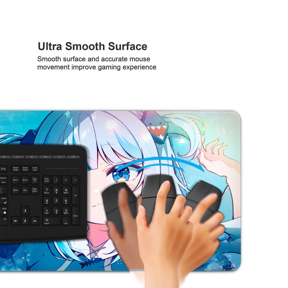 Gawr Gura Cartoon Anime Mouse Pad Computer Table DeskMat for Gamer PC Speed Waterproof Mange Mousepad Accessories Kawaii