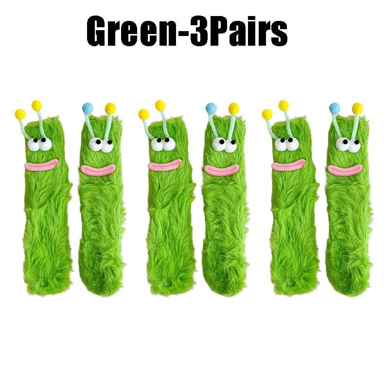 Милые-Некрасивые Пушистые Носки Плюшевые Толстой Вязки Средней Высоты Нескользящие Противоскользящие Носки для Сна Отдыха Теплые Уютные Нескользящий Захват