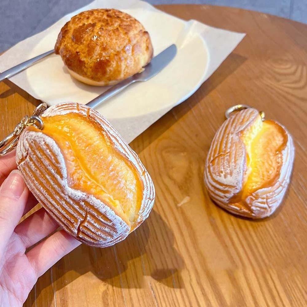 Slow-rebound Food Squishy Realistic Squeeze Toy Bag Charm Bread Key Chain Student