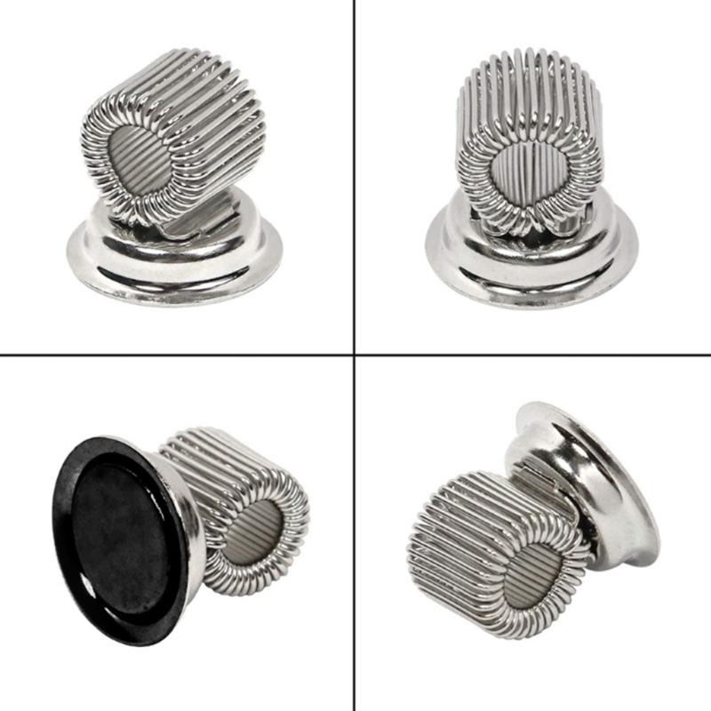 4PCS Single Hole Metal Spring Pen Holder with Pocket Clip Portable Magnetic Fridge Whiteboard Pen Holder Office Supplies