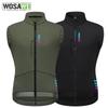 WOSAWE Autumn Winter Men Cycling Vest Windproof Thermal Fleece Reflective Sleeveless Warm Coat Road Bicycle Gilet