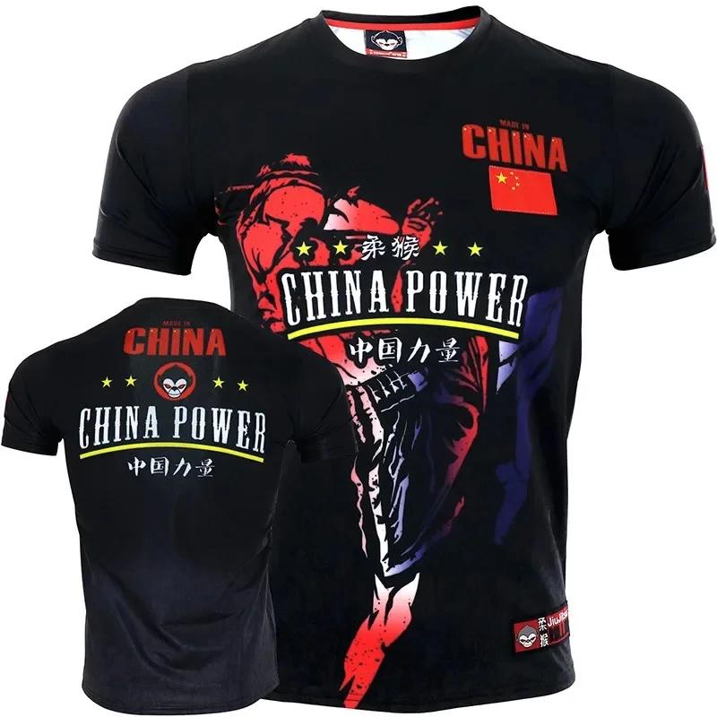 Muay Thai 3D Printed Sports T-shirt Men's Outdoor Fitness Training Suit Summer Casual Fashion Short Sleeved O-neck Clothing