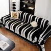 Black White Lines Couch Covers Luxury Sofa Cover Cloth Slipcover Non-Slip Cloth Sofa Cushion Blanket Decorative Dust Cover