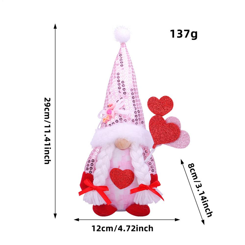 Valentine's Day Decorations Gnome Faceless Doll Ornaments Plush Knitted Love Faceless Dolls Holiday Party Surprise Gift Decor