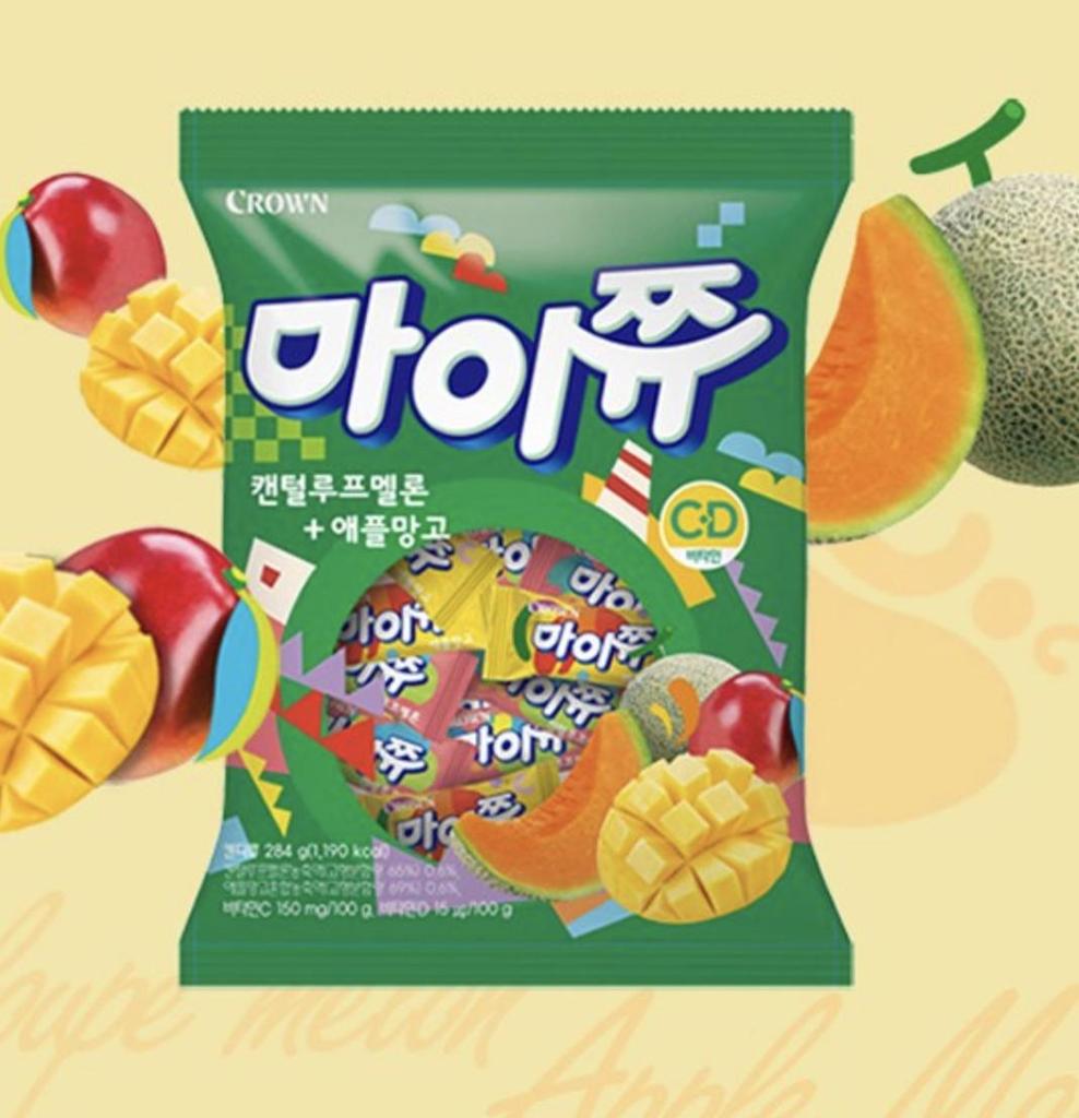 Crown Mychew Melon and Apple Mango Soft Chewy Fruity Candy 284g x 2 Packs
