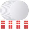 VidaXL Mirror Tile 8 Pcs Round Glass