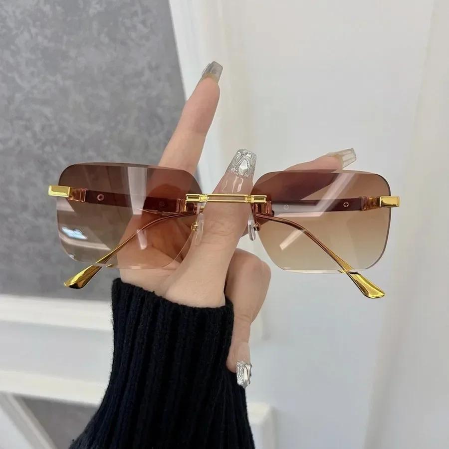 Square Gradient Sunglasses Women Fashion Vintage Oversized Mirror Retro Luxury Brand Men Eyewear