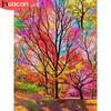 HUACAN 5D Алмазная вышивка Цветное дерево полная квадратная алмазная живопись пейзажная мозаика набор картина из горного хрусталя домашний декор
